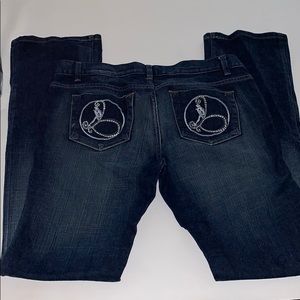 Rare Bebe Rhinestone Logo Jeans